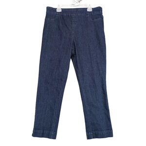 Soft Surroundings‎ Dark Pull-On Cropped Jeans Womens M 32x25" Stretch Casual